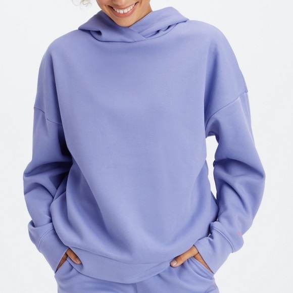 Fabletics Eco Go-To Pocket Hoodie in Bellflower Purple Woman’s Size Small - Picture 1 of 15